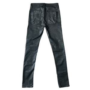RICK OWENS 20AW DRKSHDW black wax coated tyrone slit cut SBW