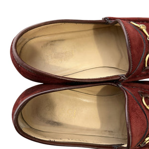 GUCCI Suede Leather Horsebit Loafer Shoes