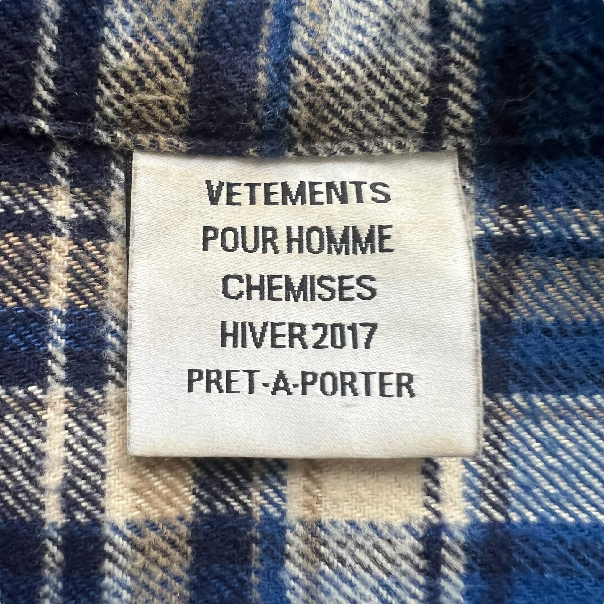 VEREMENTS 2016AW DEMNA GVASALIA TIME IS MONEY CHECK SHIRT