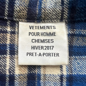VEREMENTS 2016AW DEMNA GVASALIA TIME IS MONEY CHECK SHIRT