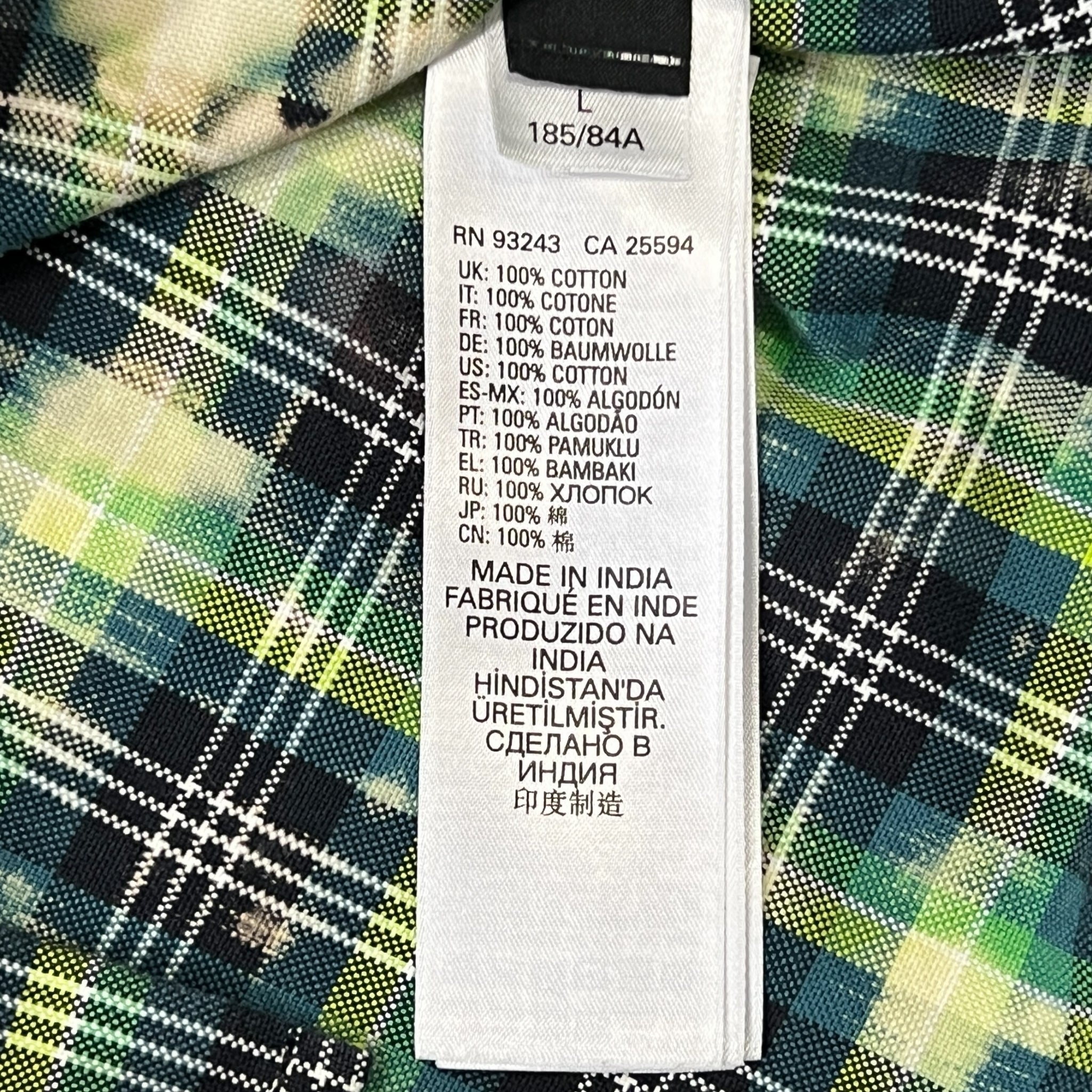 DIESEL Men's S-MOON-CHECK Embroidery & Treated Combination Shirt