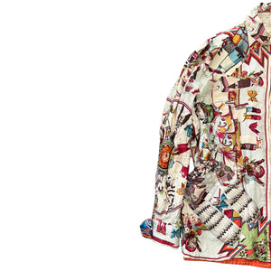 HERMES 90s × MARGIELA Vintage “Christophe Colomb Découvre L'Amérique” Reversible Silk Jacket