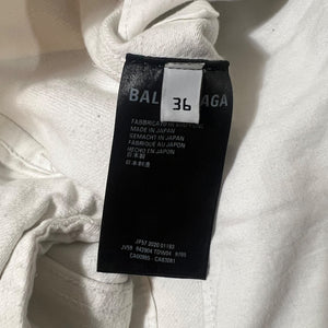 BALENCIAGA 2021SS DISTRESSED THRASH WHITE DENIM JACKET