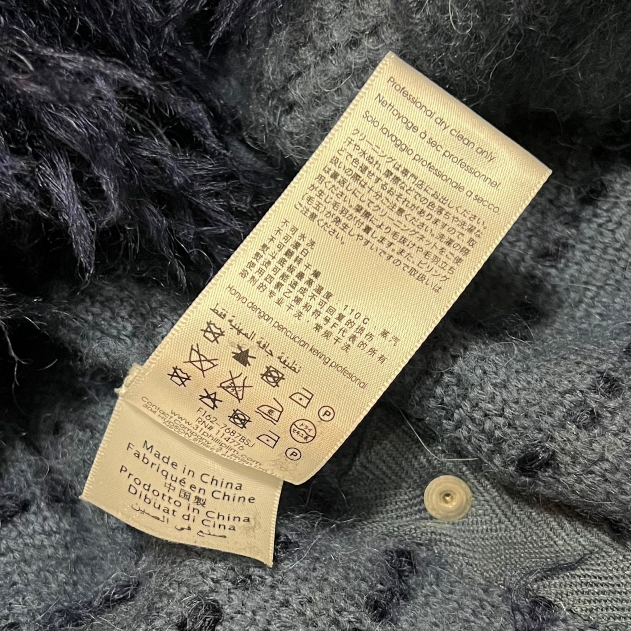 3.1 Philip Lim Zip Up Mohair Pattern Long  Cardigan
