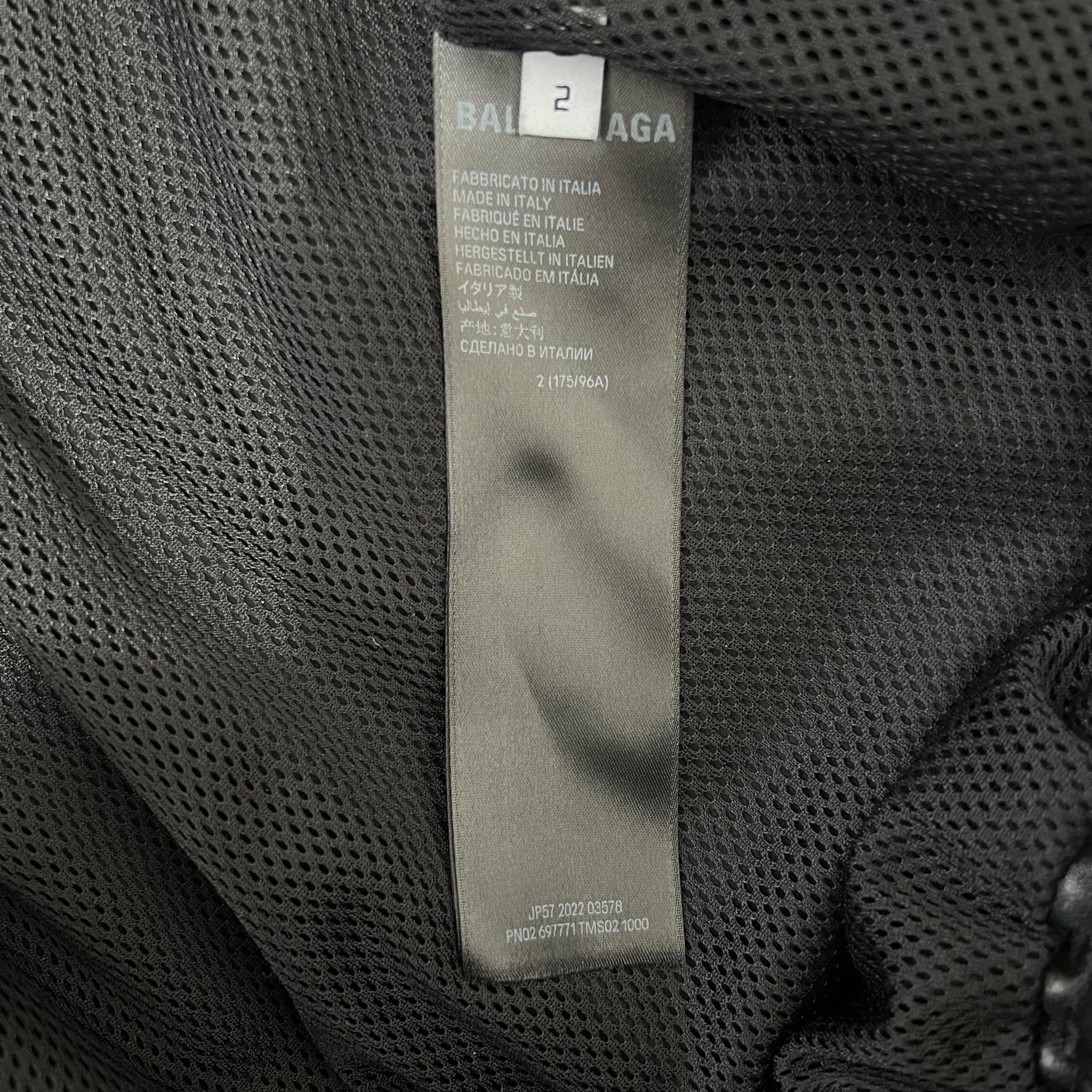 BALENCIAGA 2022AW 3B Sport Icon Tracksuit Leather Jacket