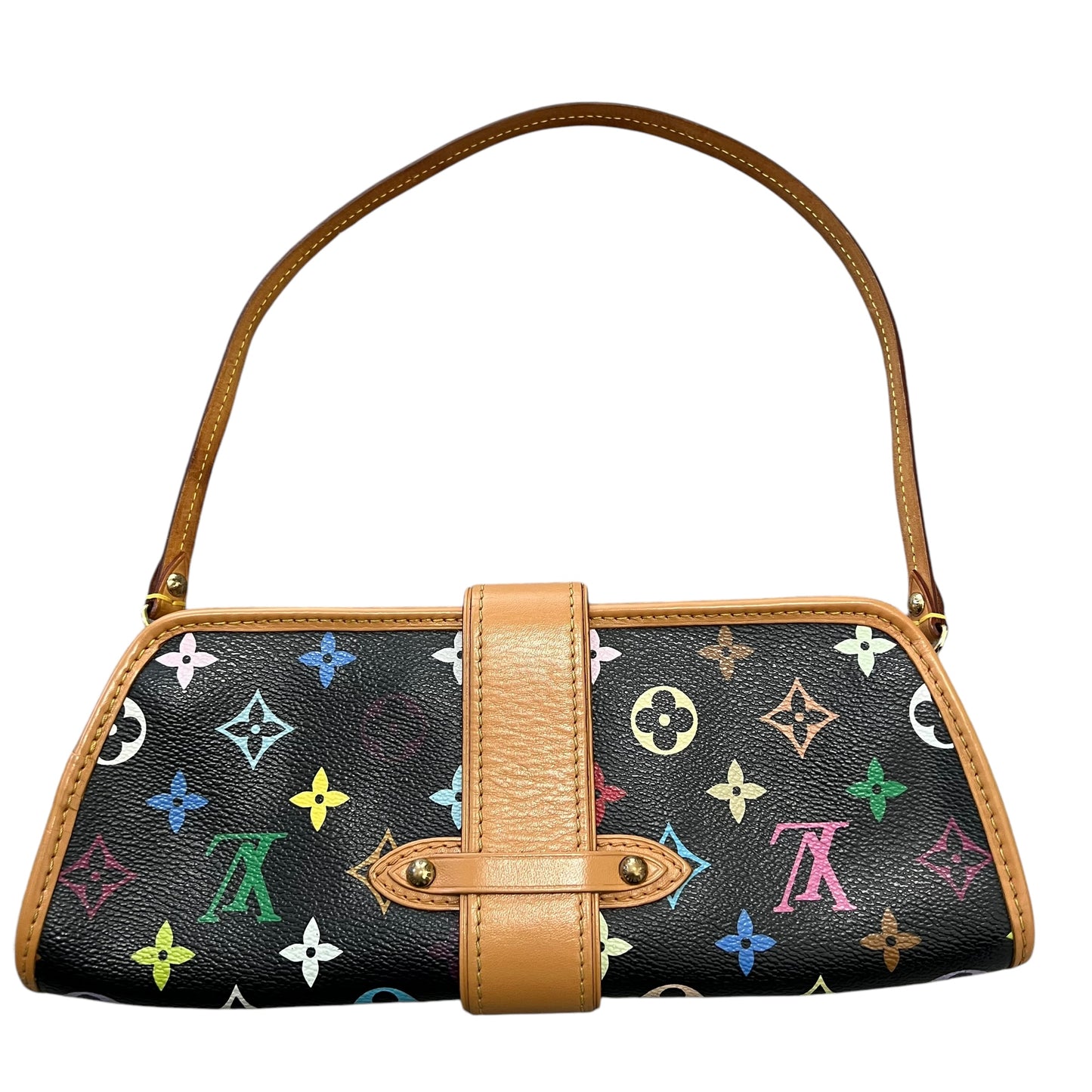 Louis Vuitton Monogram Multicolor Shirley Clutch Bag Black Multiple colors