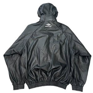 BALENCIAGA 2022AW 3B Sport Icon Tracksuit Leather Jacket