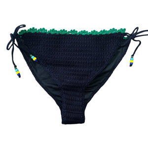 MIU MIU Beads Strap Woven Lace Bikini