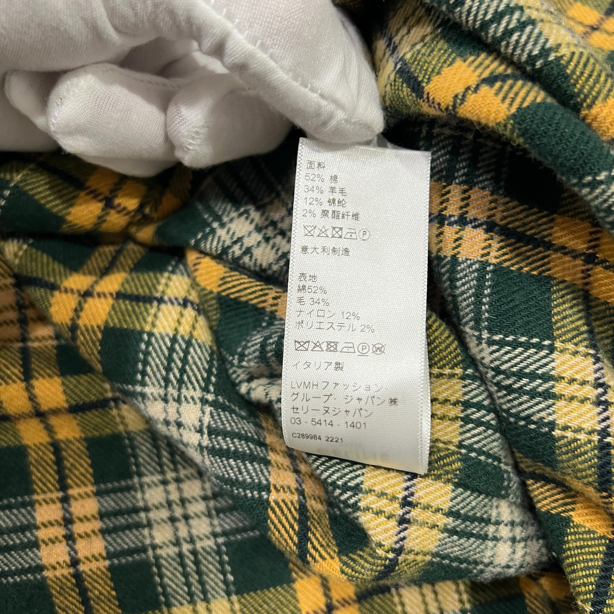 CELINE × Hedi Slimane 2022FW Yellow Plaid Flannel Shirts