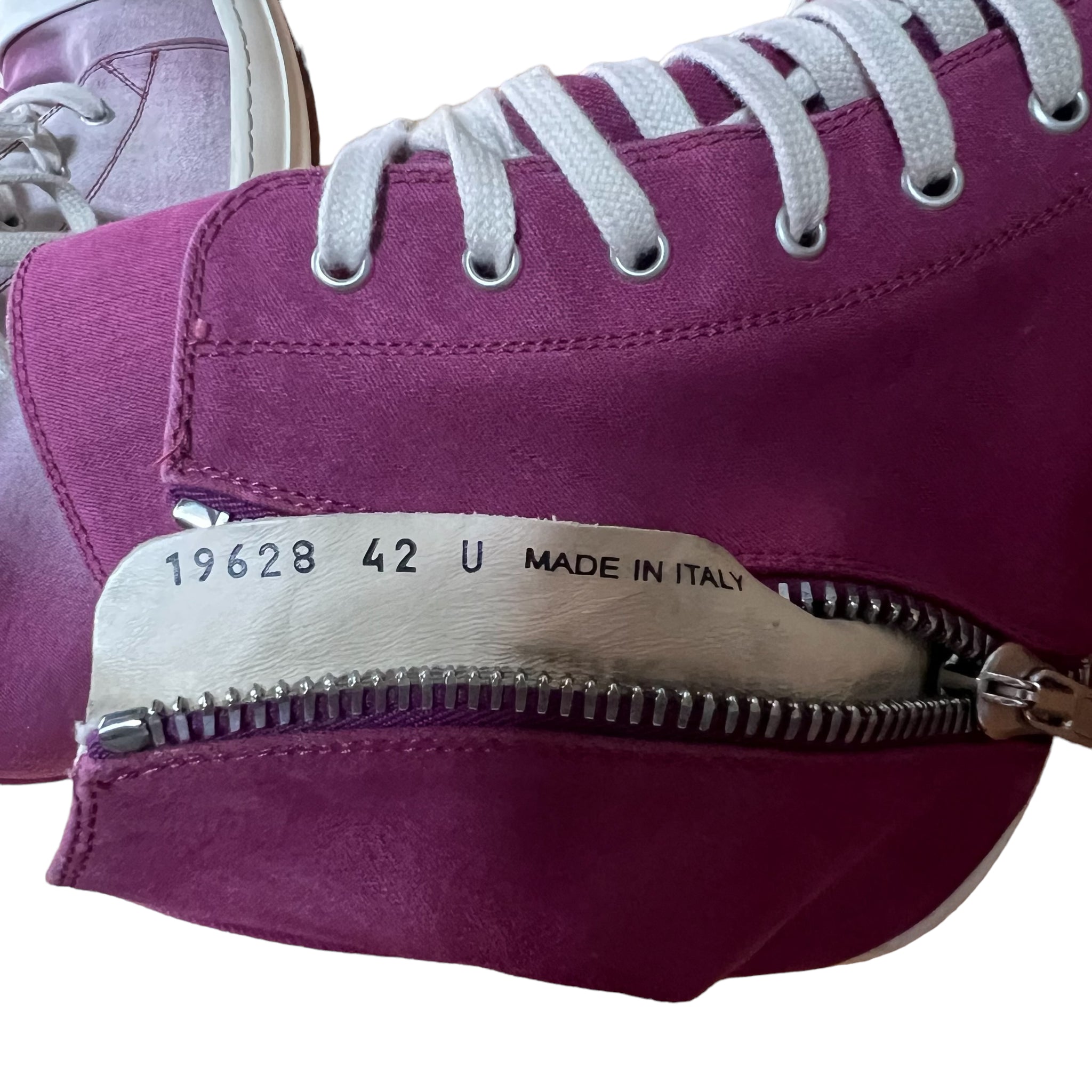 RICK OWENS 2019AW LARRY FUXIA RAMONES HI-TOP SNEAKER