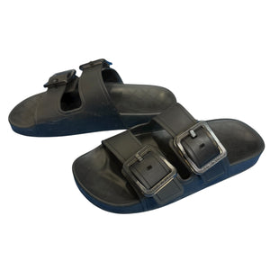 BALENCIAGA Two-Strap Leather Sandals black