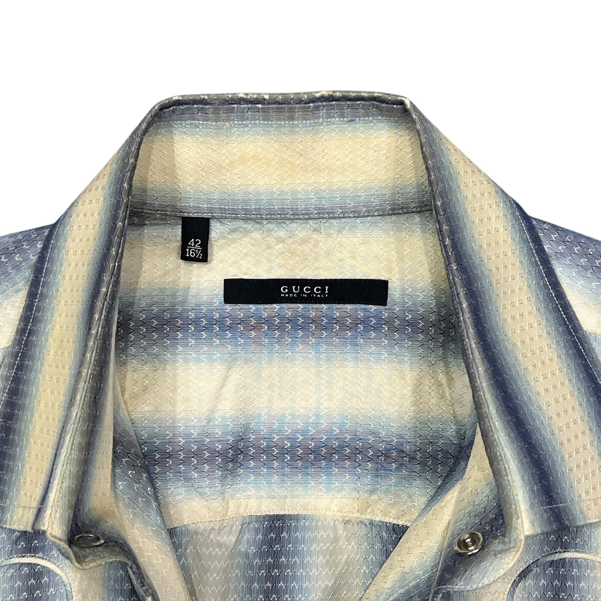 GUCCI ウエスタンシャツ トムフォード GUCCI TOM FORD Stripe Silk Western Shirts – SEVENSTARCLOTHING