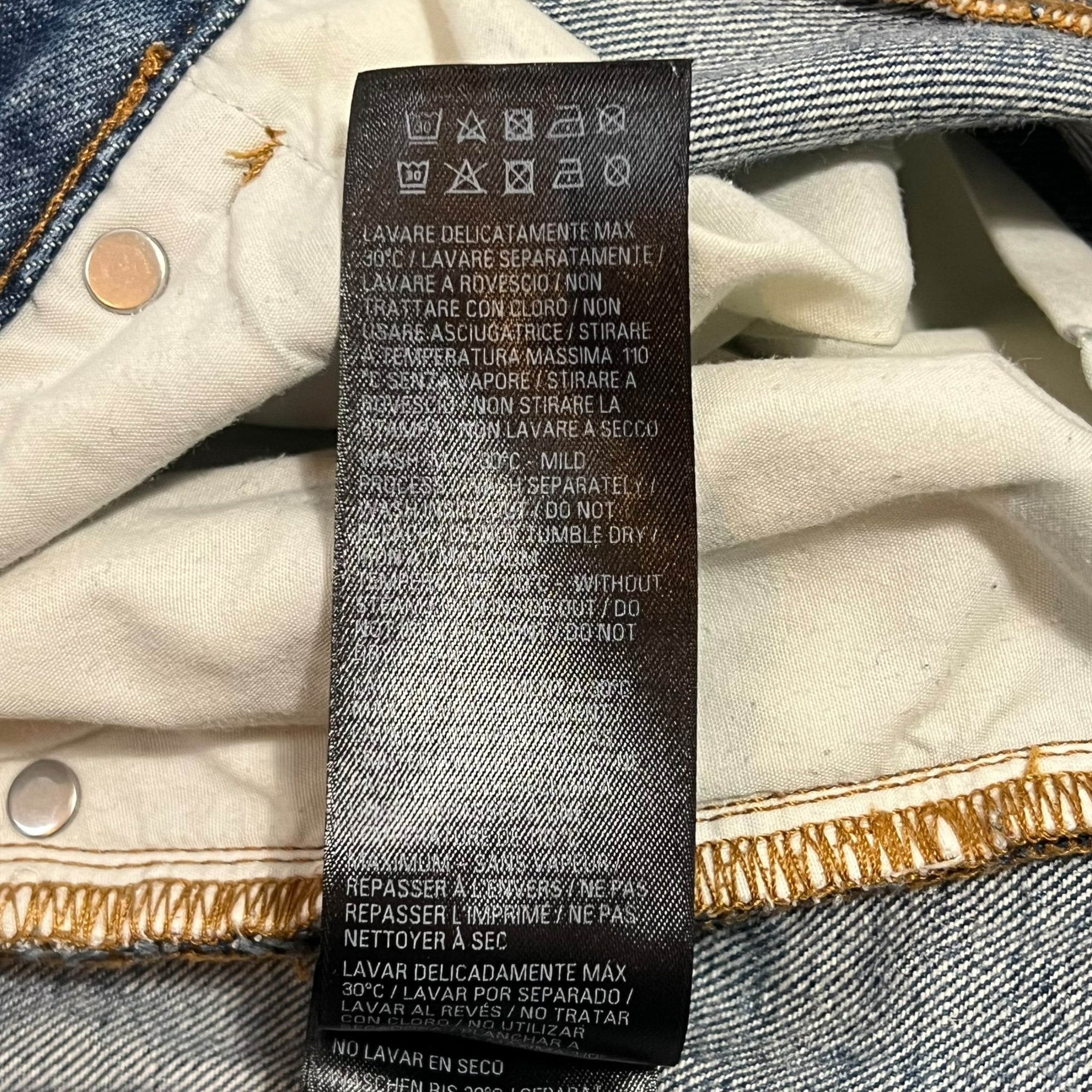 BALENCIAGA 2023SS Distressed Wide Fit Straight Denim Pants
