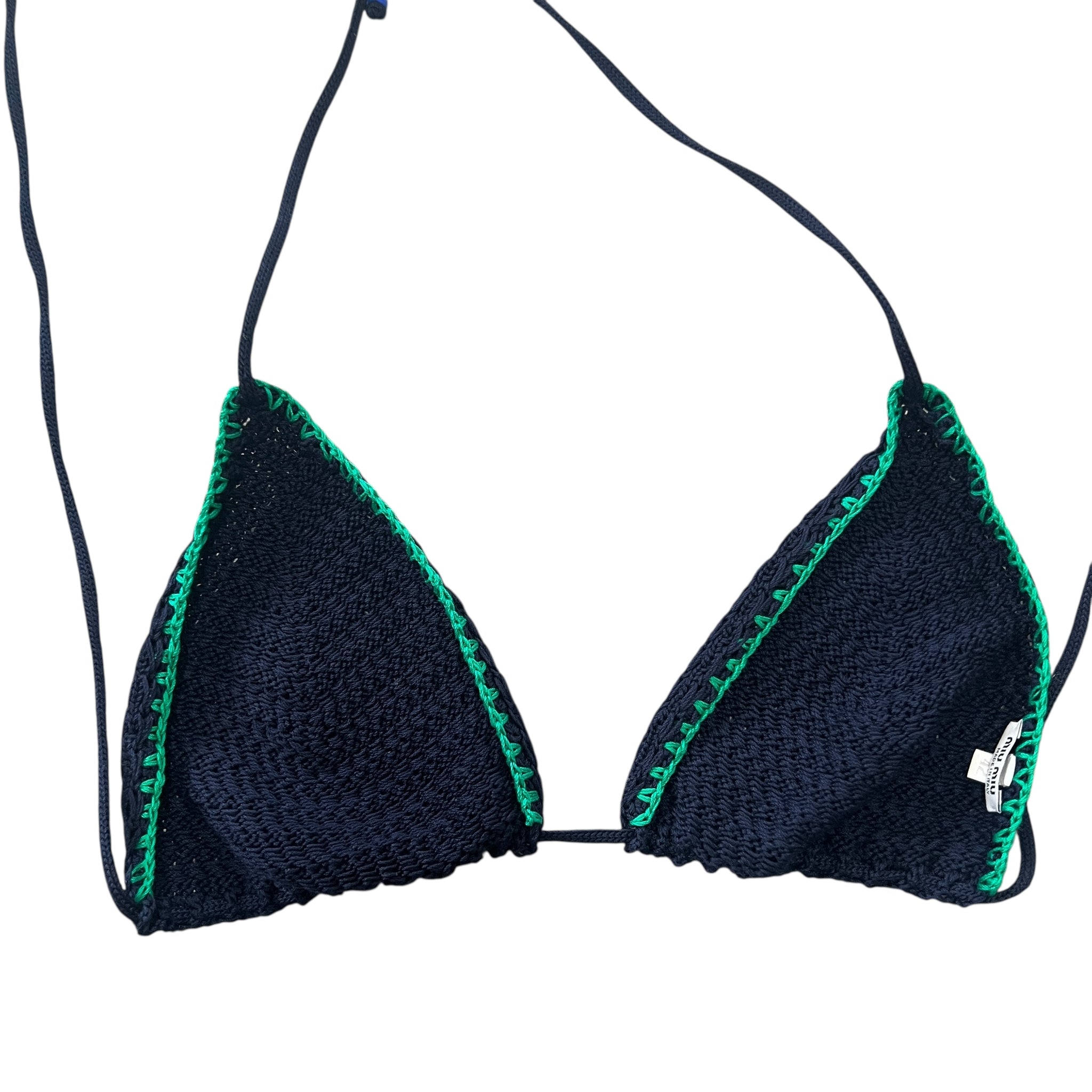 MIU MIU Beads Strap Woven Lace Bikini