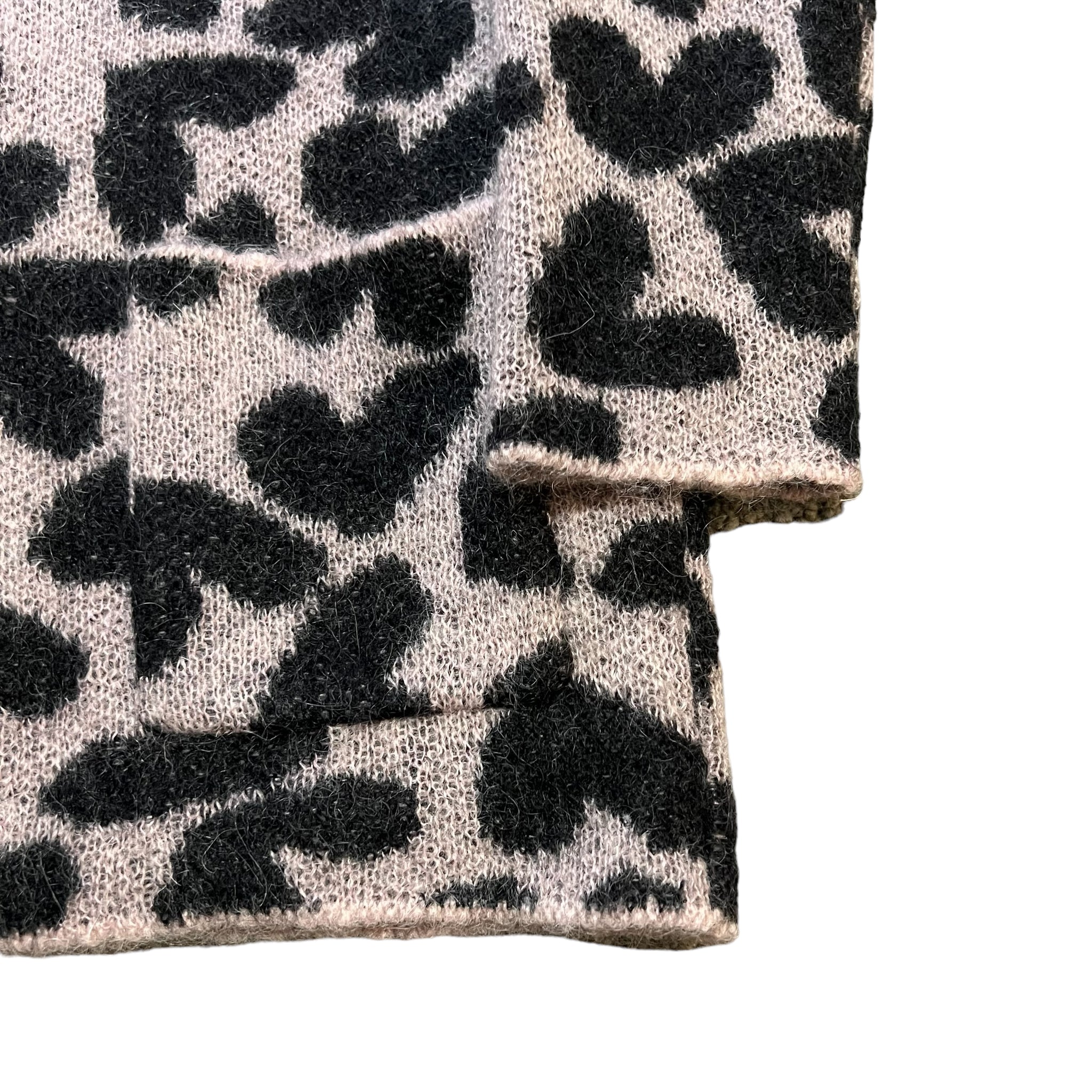 SAINT LAURENT PARIS 2014AW × HEDI SLIMANE HEART PATTERN MOHAIR BREND CARDIGAN PINK