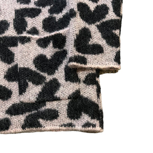SAINT LAURENT PARIS 2014AW × HEDI SLIMANE HEART PATTERN MOHAIR BREND CARDIGAN PINK
