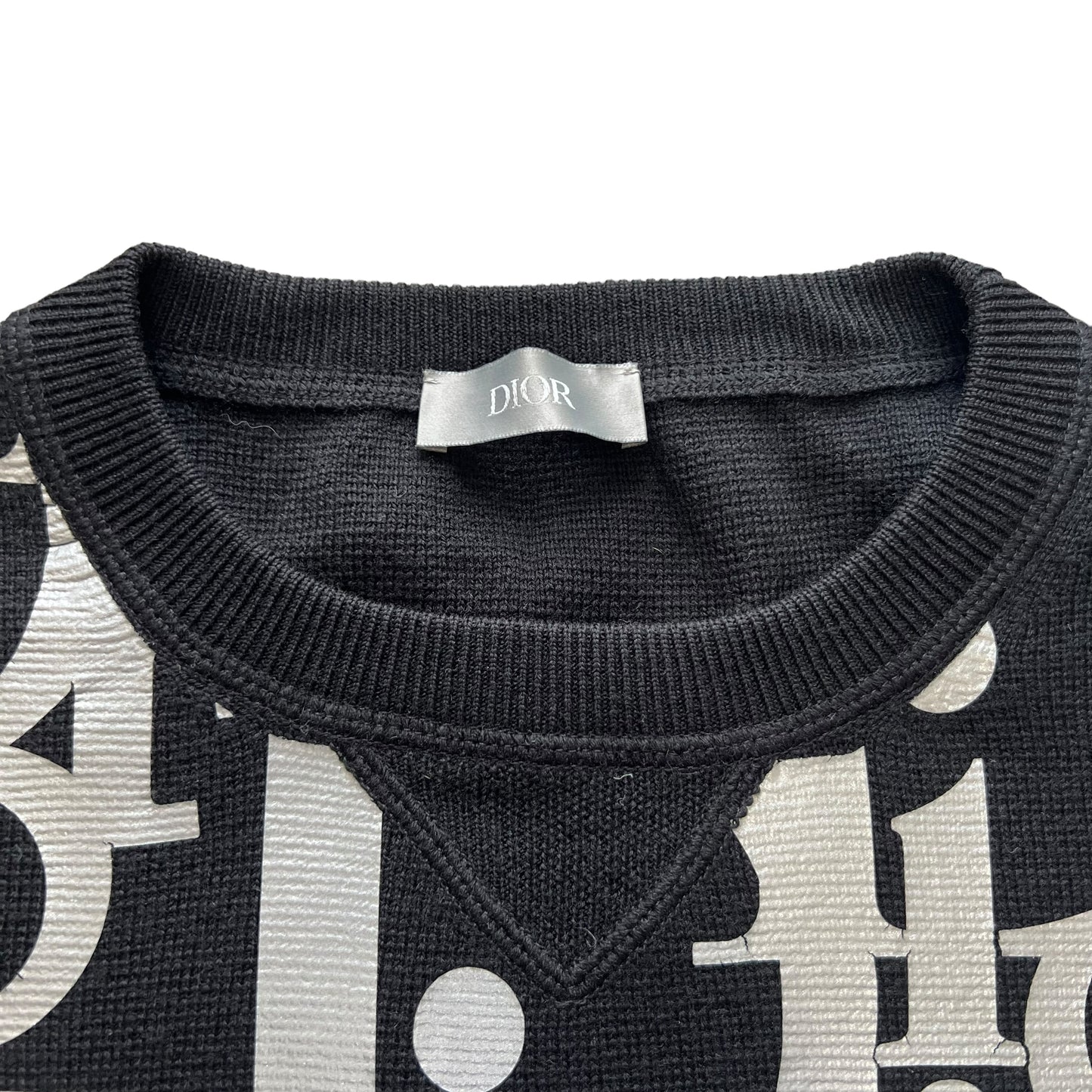 DIOR 2021AW REFLECTIVE OBLIQUE HEAVY KNIT SWEATER