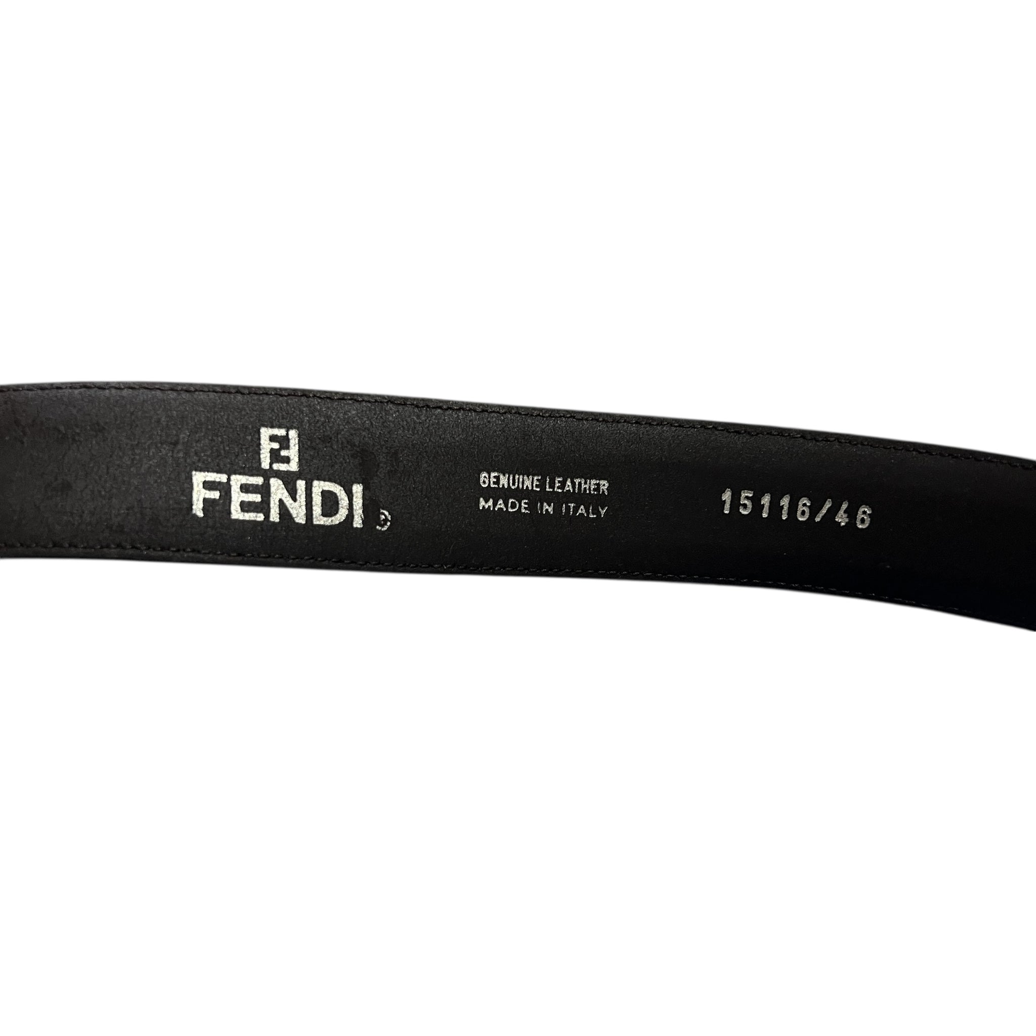 FENDI FF Zucca Canvas Leather Belt