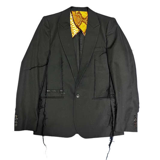 NUMBER (N)INE 2006SS GUNS WELCOME TO THE SHADOW FRAYED TAILORED JACKET