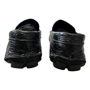 PRADA Crocodile-Embossed Leather Loafers