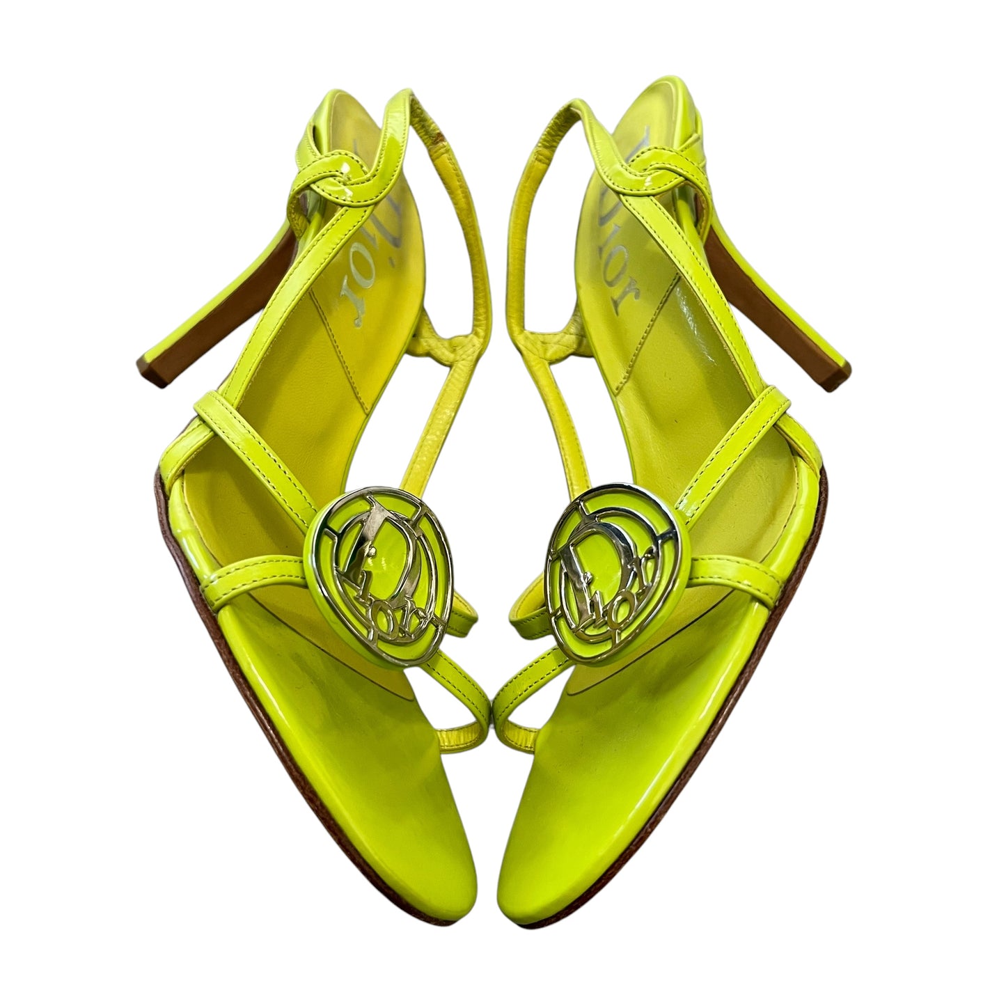 Chirstian Dior Plate Logo Heel Sandals