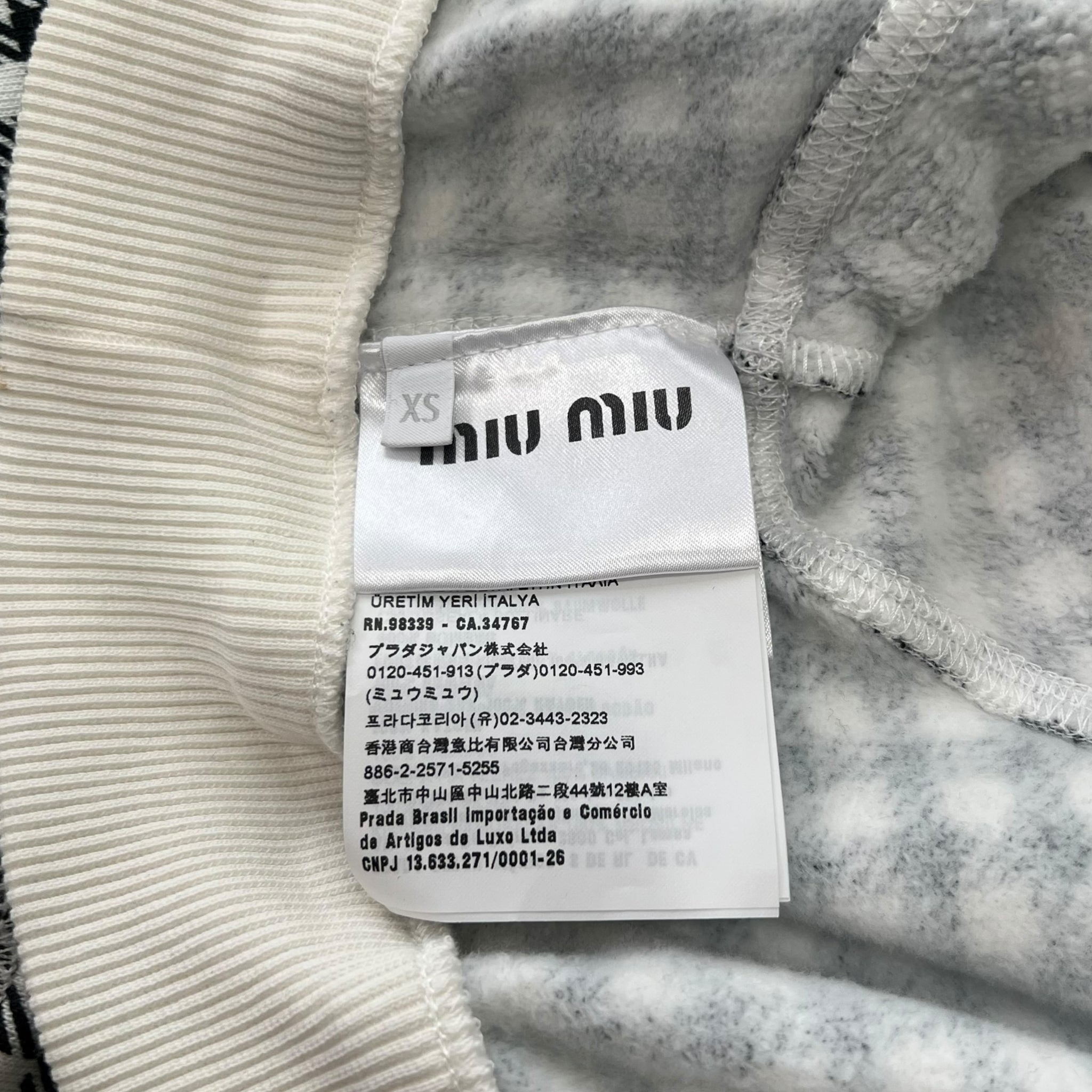 MIU MIU Check Sweat Short Jacket and Short Pants Set Up