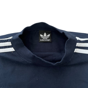 BALENCIAGA adidas 2022AW Distressed Three Line Logo Cotton L/S Shirts