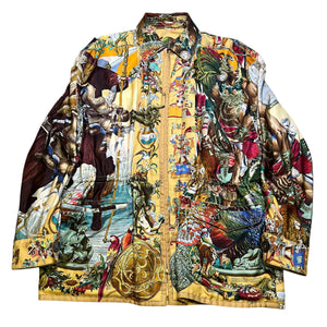 Hermes 1992 Hermes Rare historical silk r Reversible - Art by kermit Oliver