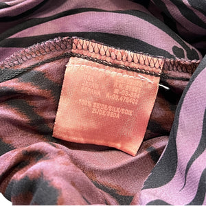 ESCADA ヴィンテージ シルク ブレザーシャツ レオパードパープル / ESCADA Vintage Silk Blazer Shirts Leopard Purple