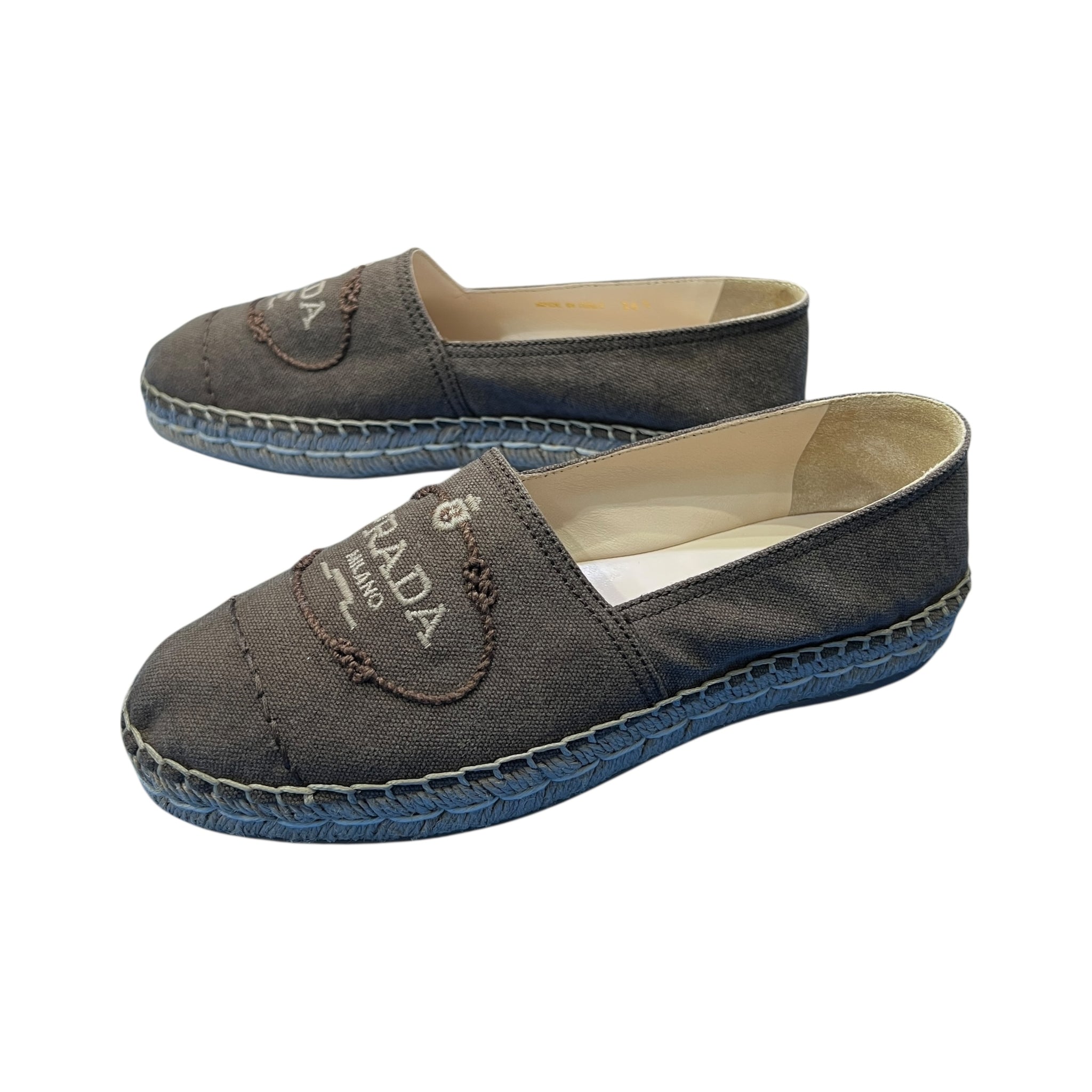 PRADA Canvas Oval Logo Espadrilles