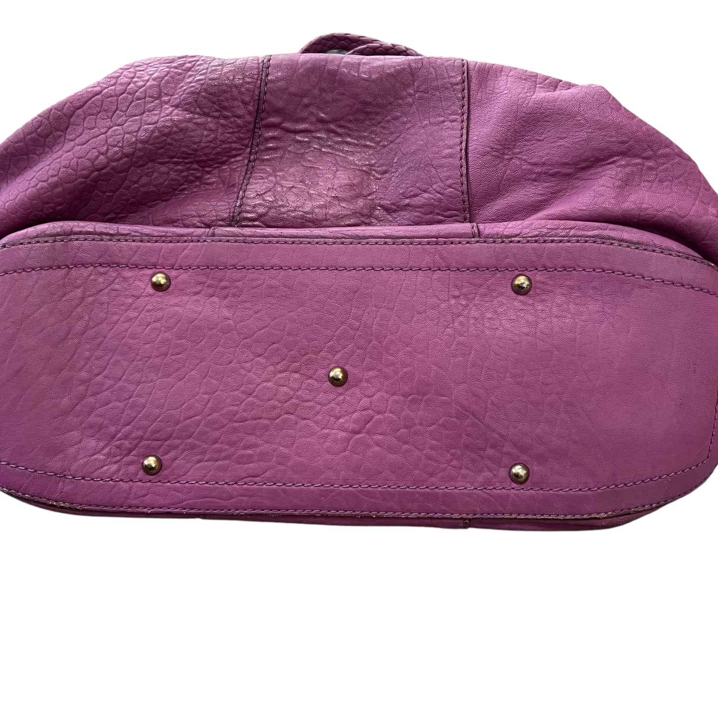 DOLCE&GABBANA Purple Metal Logo Plate Hand Bag Pouch