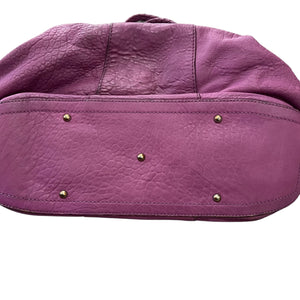 DOLCE&GABBANA Purple Metal Logo Plate Hand Bag Pouch