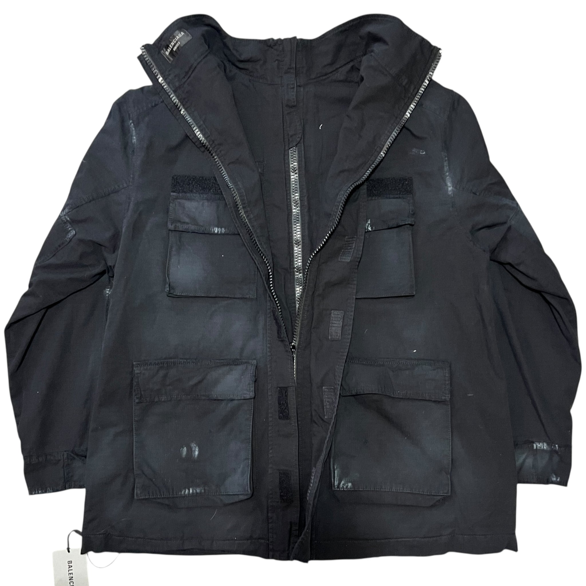 BALENCIAGA 2024SS Wearable Double Front Distressed Cargo Jacket