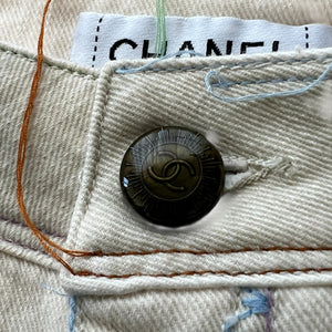 CHANEL Vintage Stitch Straight Denim Pants