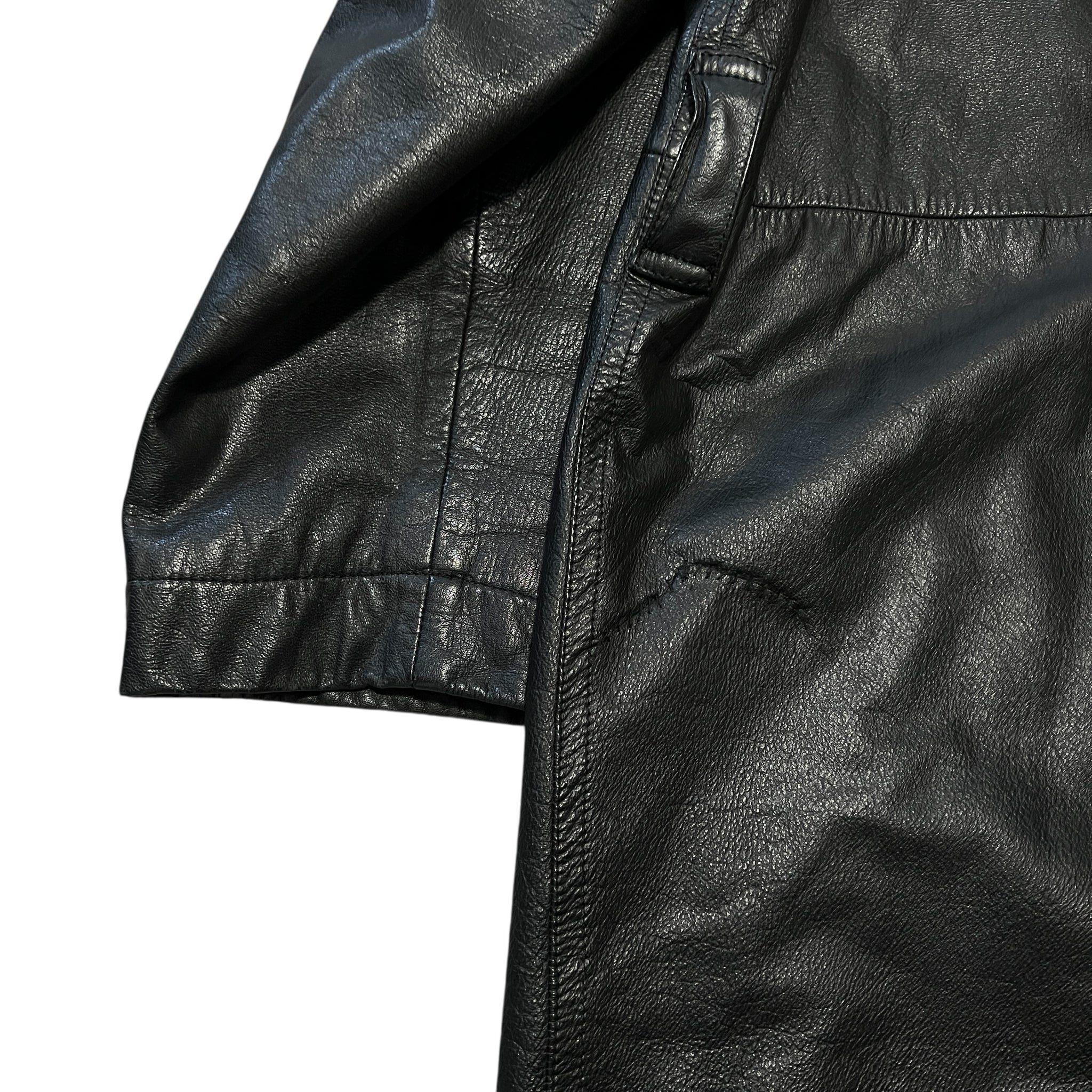 tricot COMME des GARCONS AD1988 Double Breasted Leather Coat