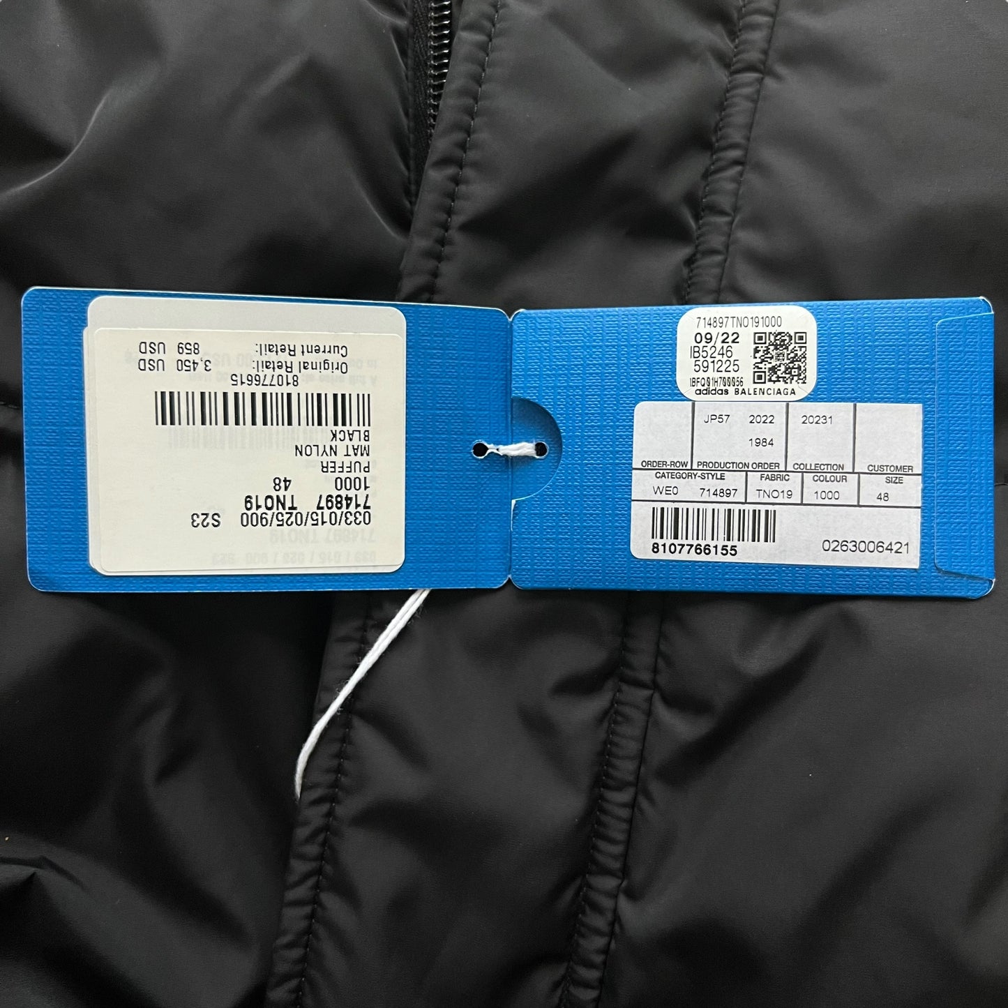 BALENCIAGA × adidas 2023SS THREE LINE OVER SIZED DOWN JACKET