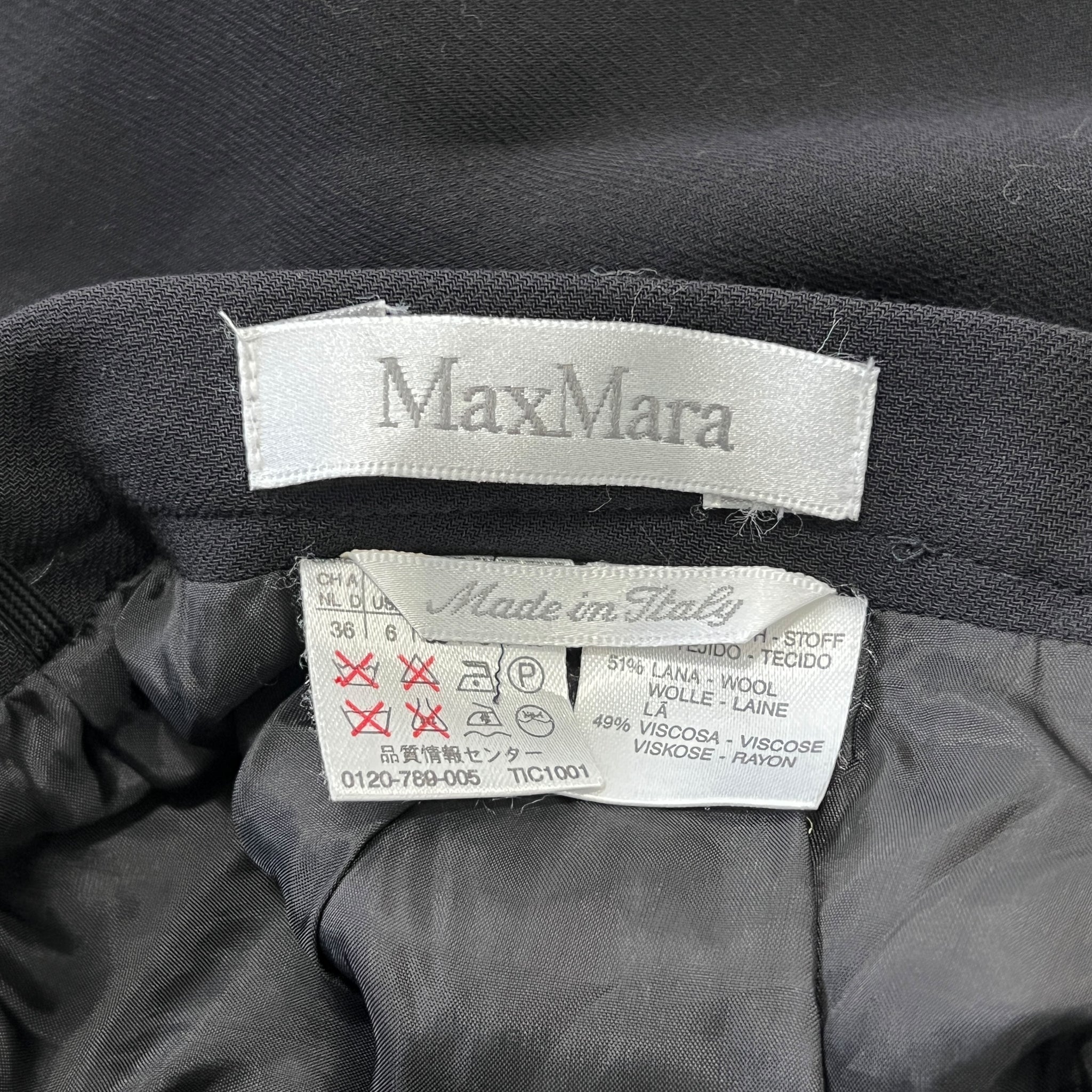 Max Mara Wool × Viscose Fly Front Tailored Jacket and Midi Skirt Set-up