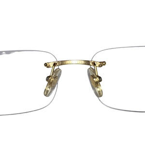 Cartier VIintage Wood Eyewear Rimless Square Glasses