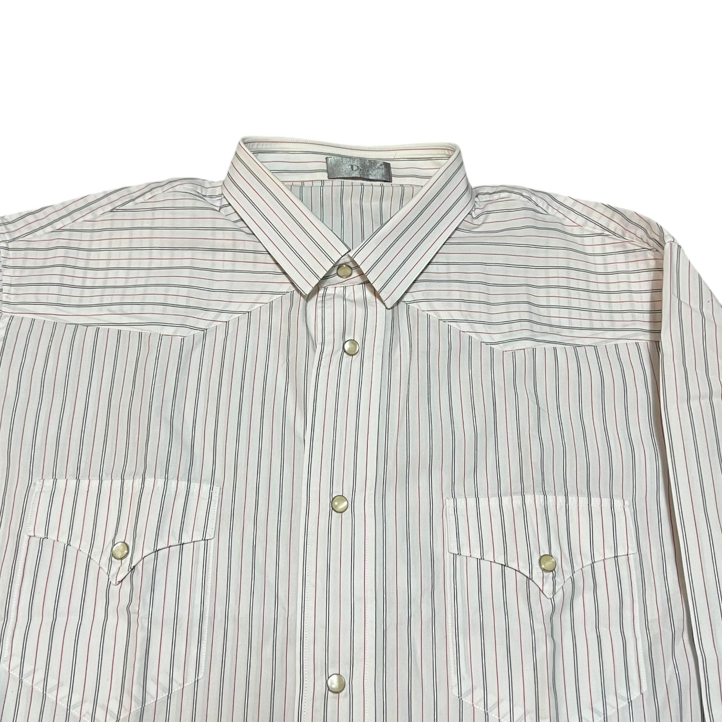 DIOR HEDI SLIMANE Glitter Stripe Dress Shirt