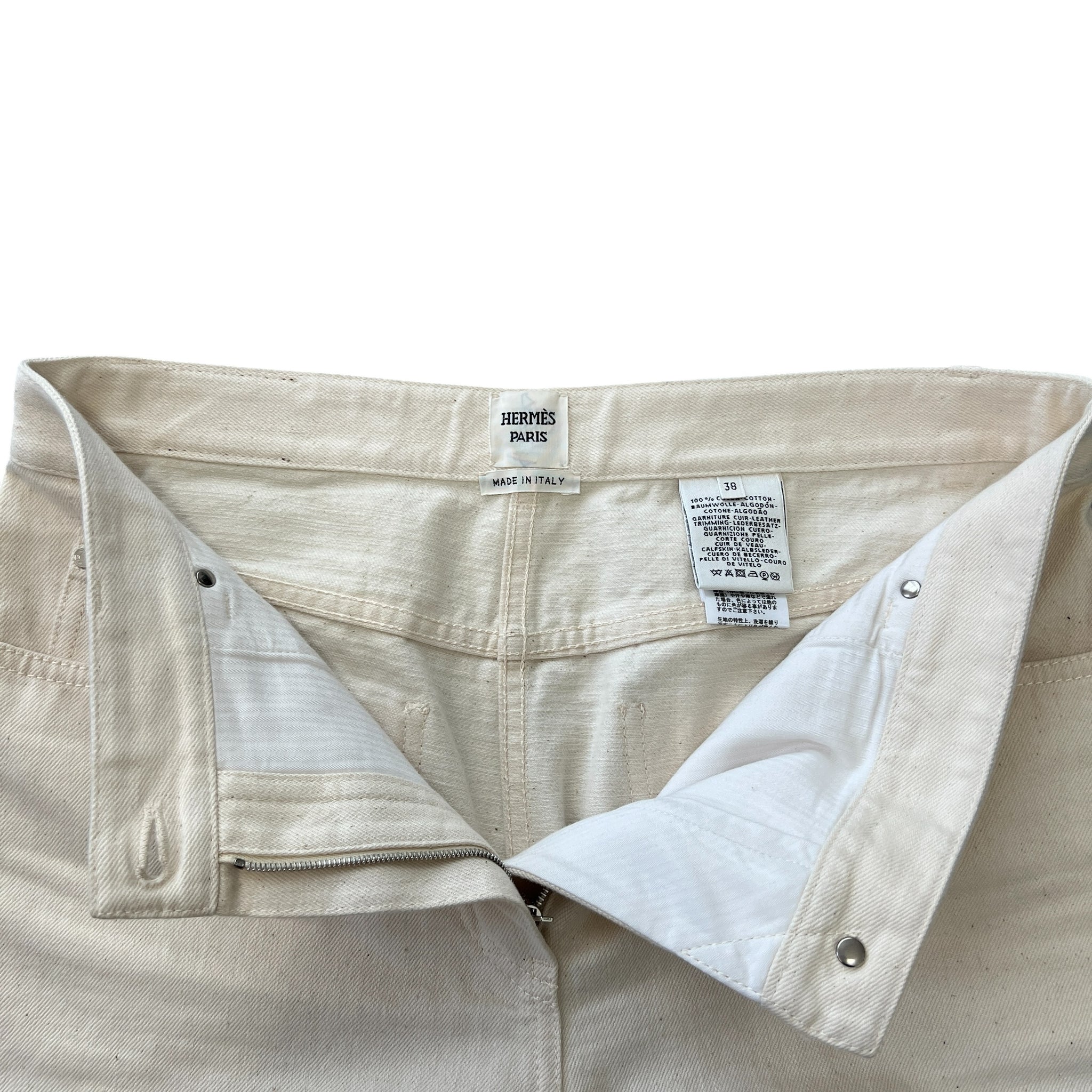 HERMES 2020SS 5 Pocket Ivory Denim Pants