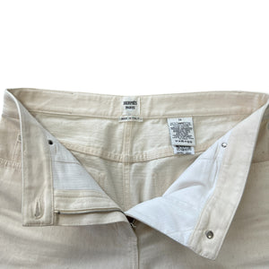 HERMES 2020SS 5 Pocket Ivory Denim Pants