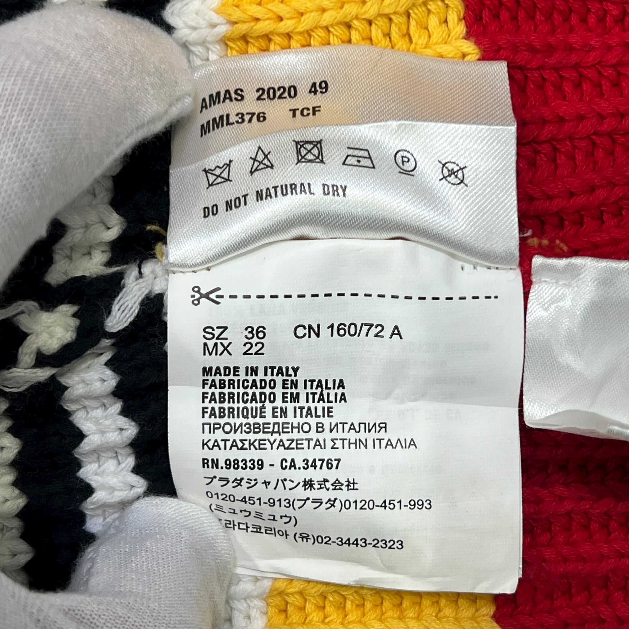 MIU MIU 2020AW Miuccia Prada Striped Mock Neck Cardigan