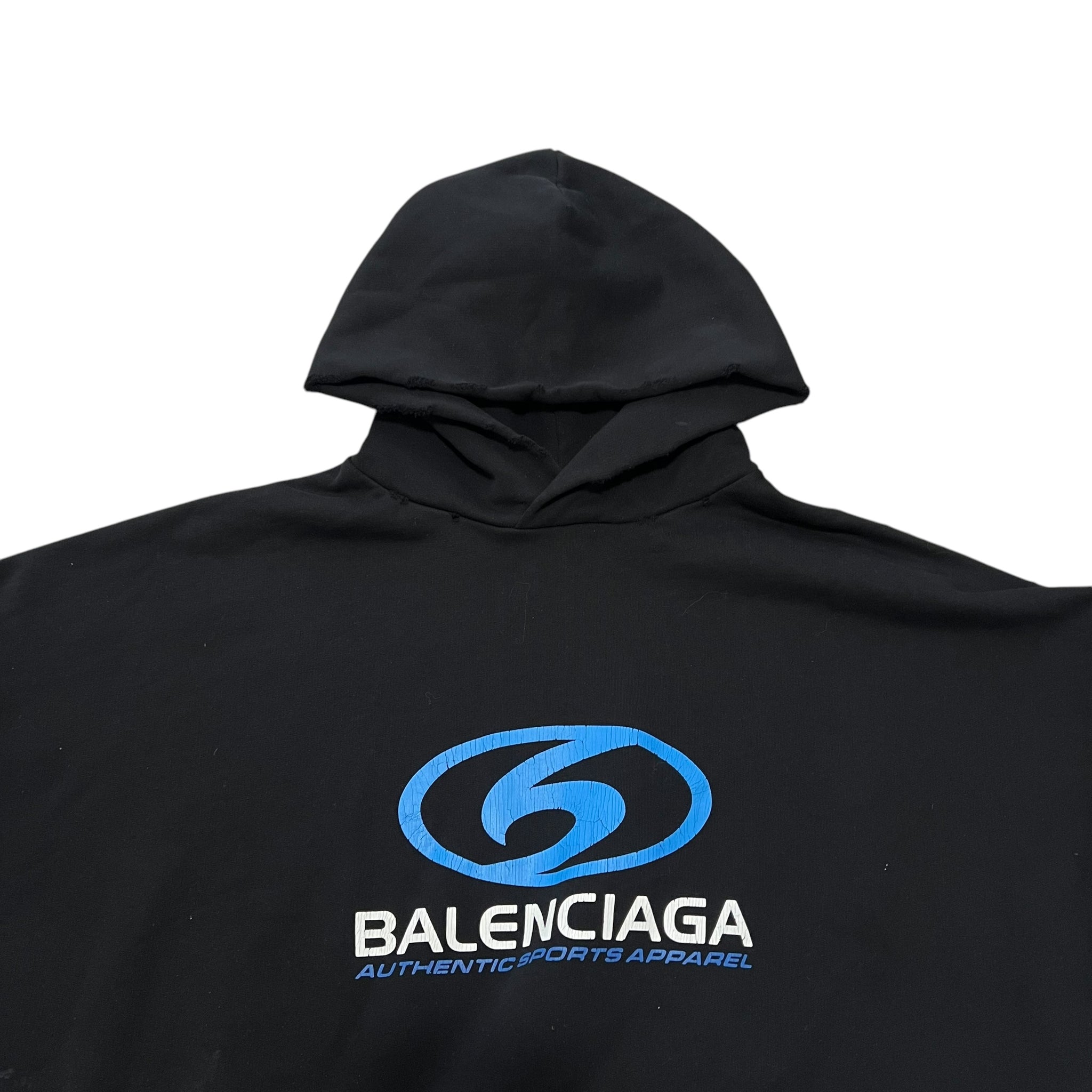 BALENCIAGA 2024SS Distressed Surfer Maxi Logo Hoodie