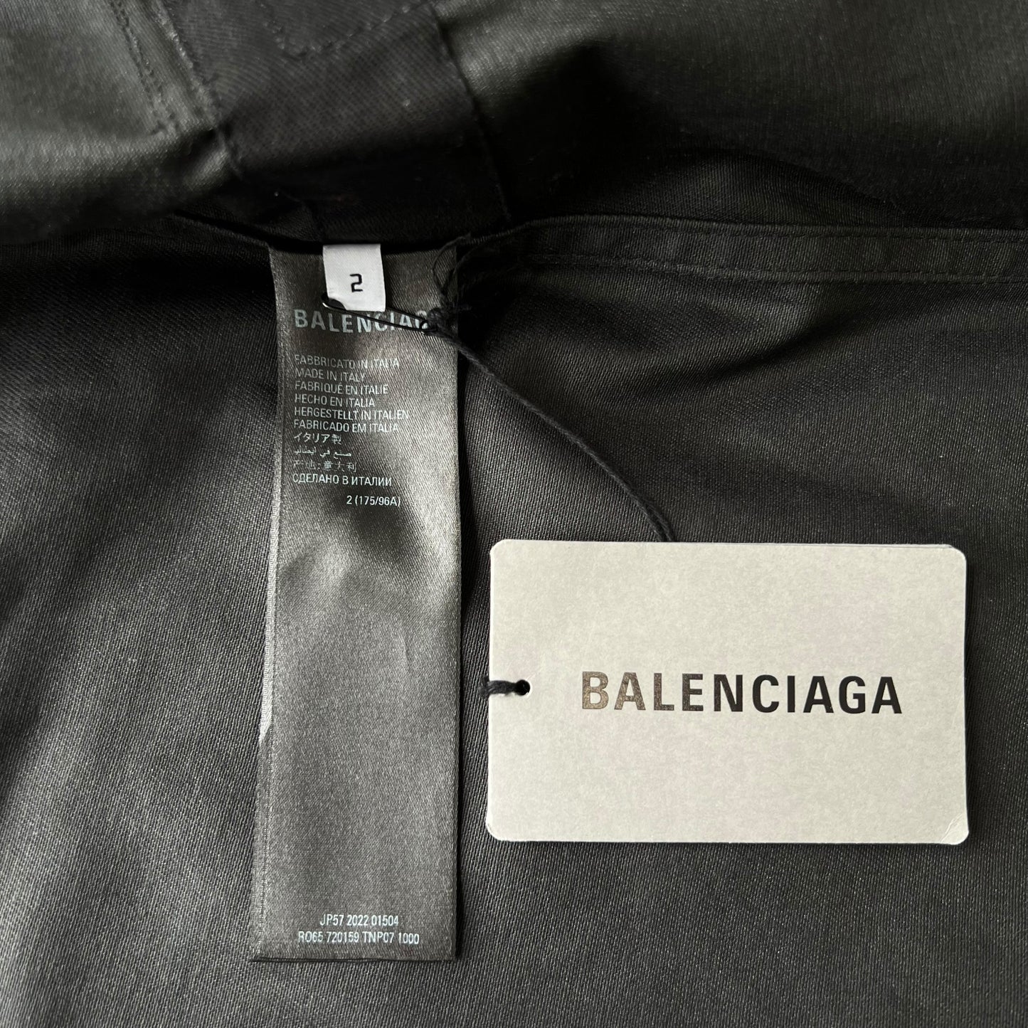 BALENCIAGA 2023SS black coating cargo jacket