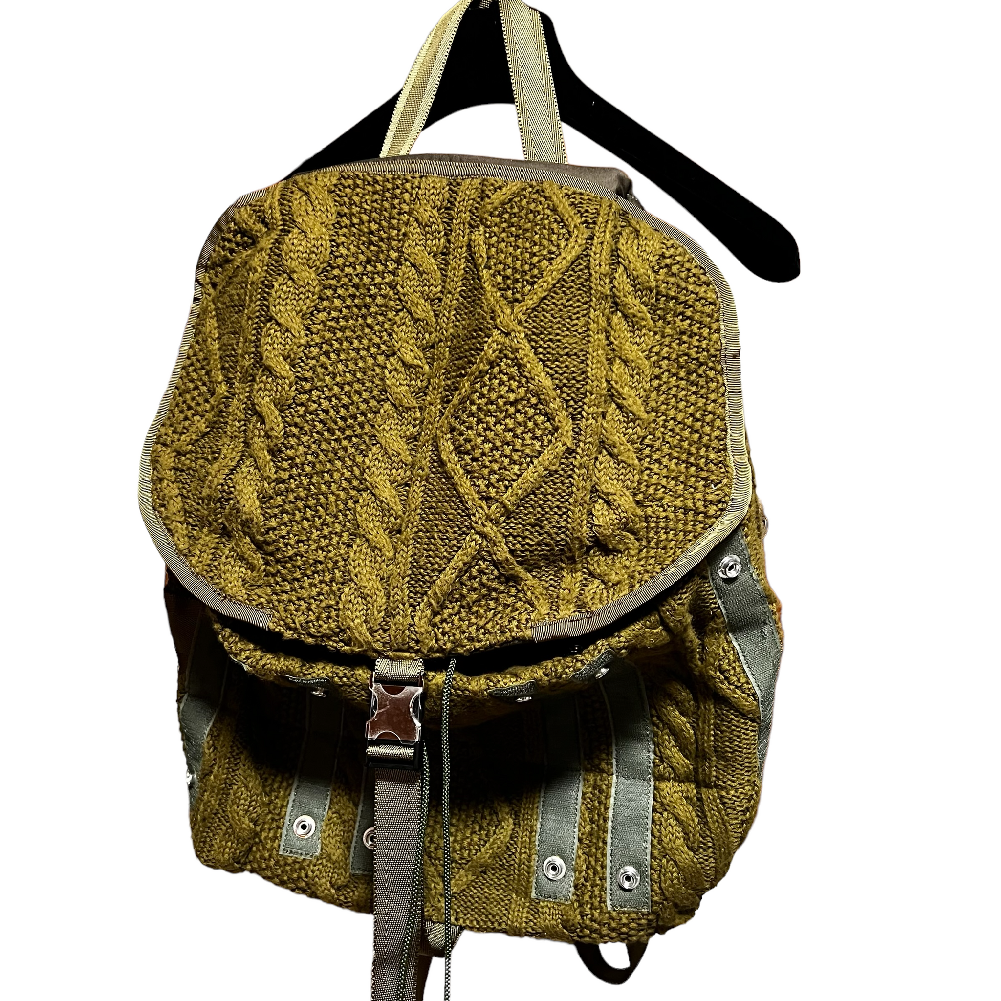 UNDERCOVER 2004AW BUT BEAUTIFUL MODULAR KNIT BACKPACK KHAKI