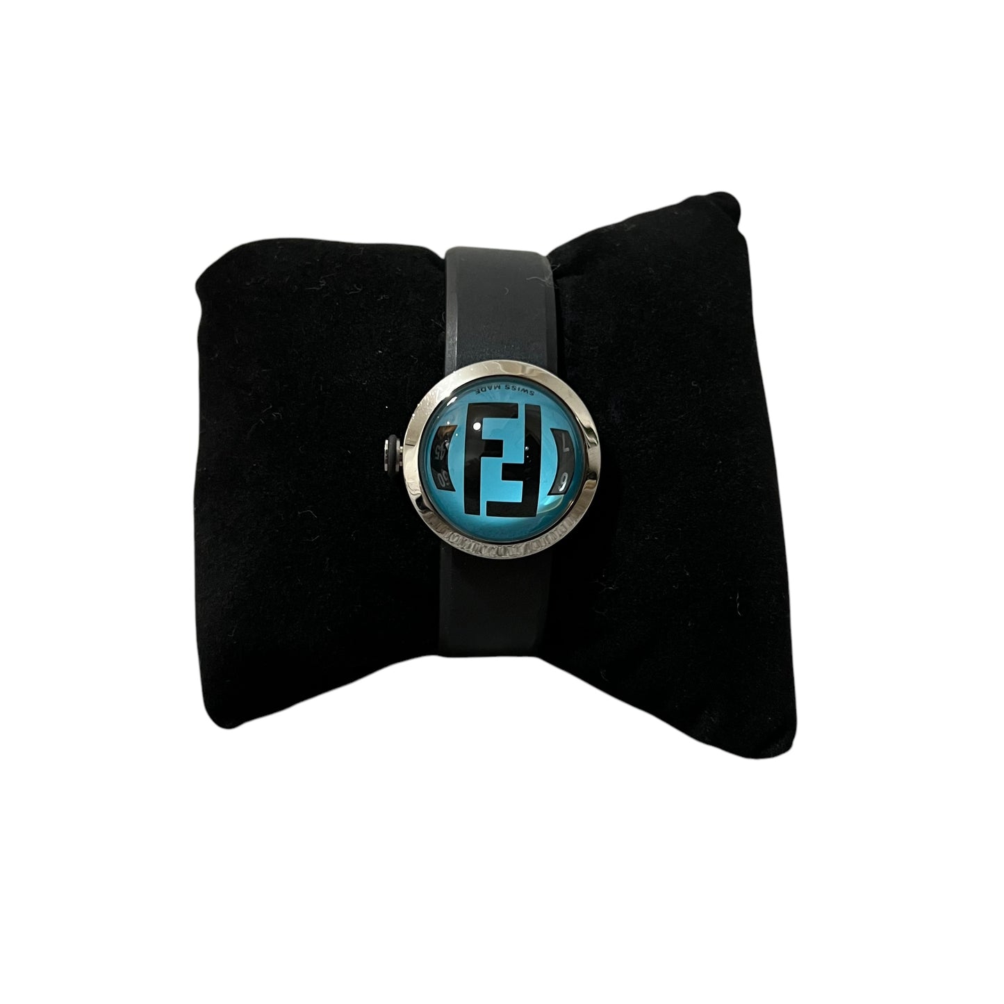 FENDI FF Zucca Logo hemisphere Leather Belt Watch