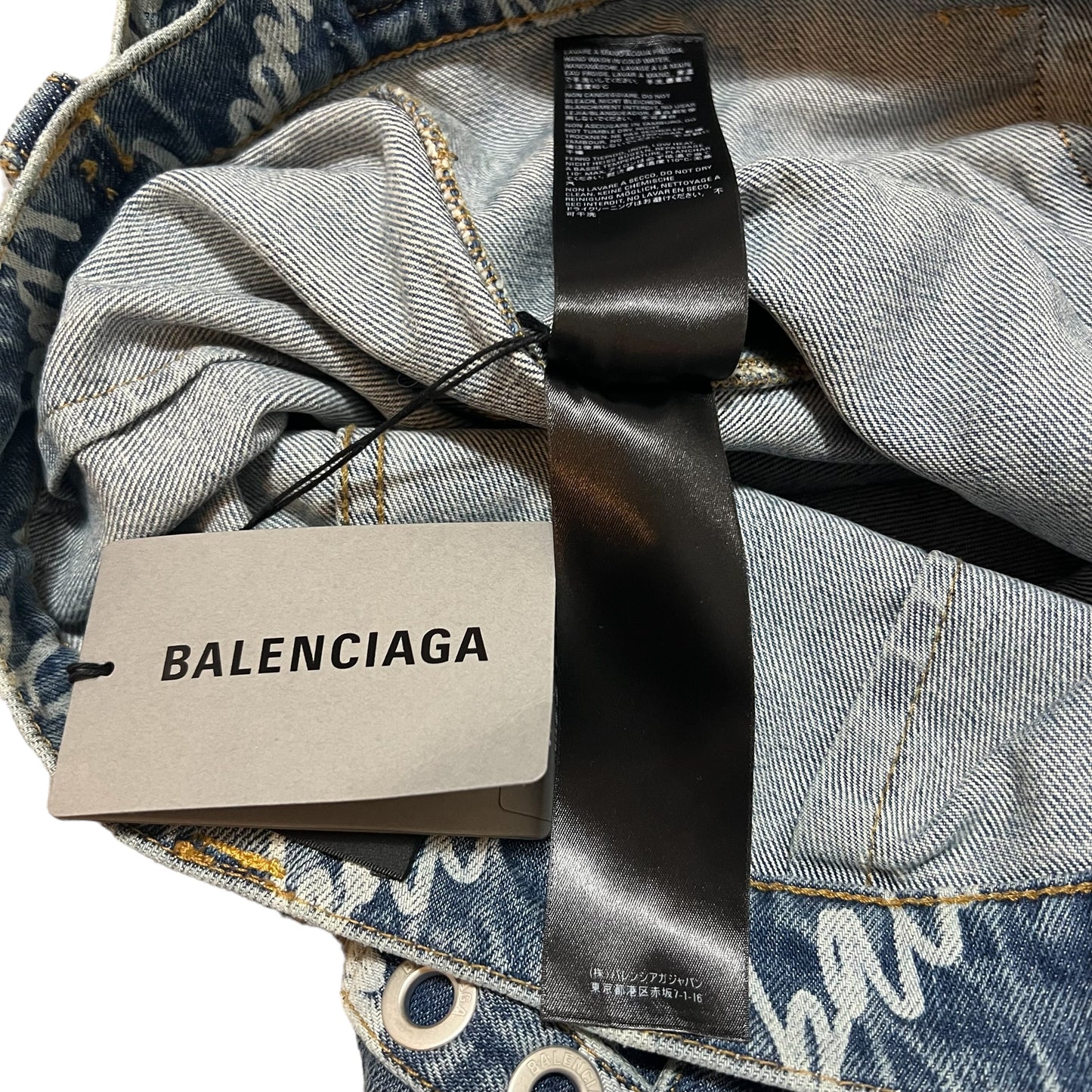 BALENCIAGA 2022AW All Over Logo RAVER JEANS