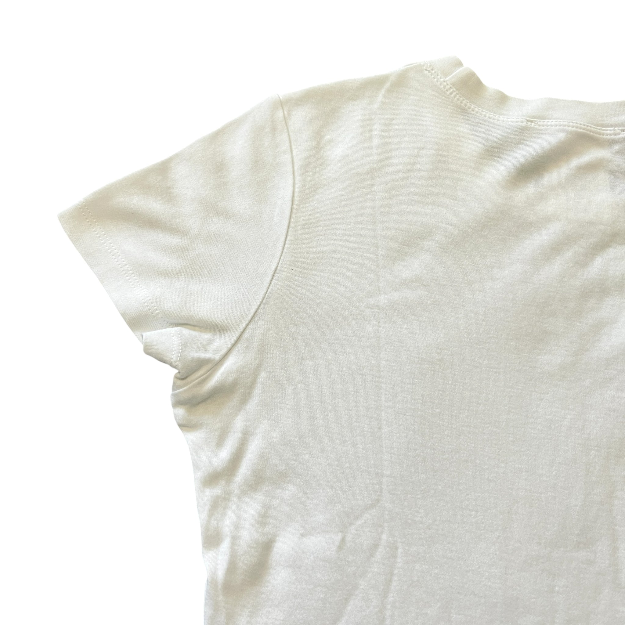 Christian Dior × John Galliano 2005SS Floral Embellished Rhinestone T-Shirt White