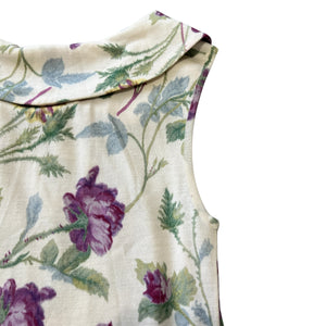 Christian Dior × John Galliano 2008AW Floral Print Wool-Silk-Cashmere Sleeveless Top