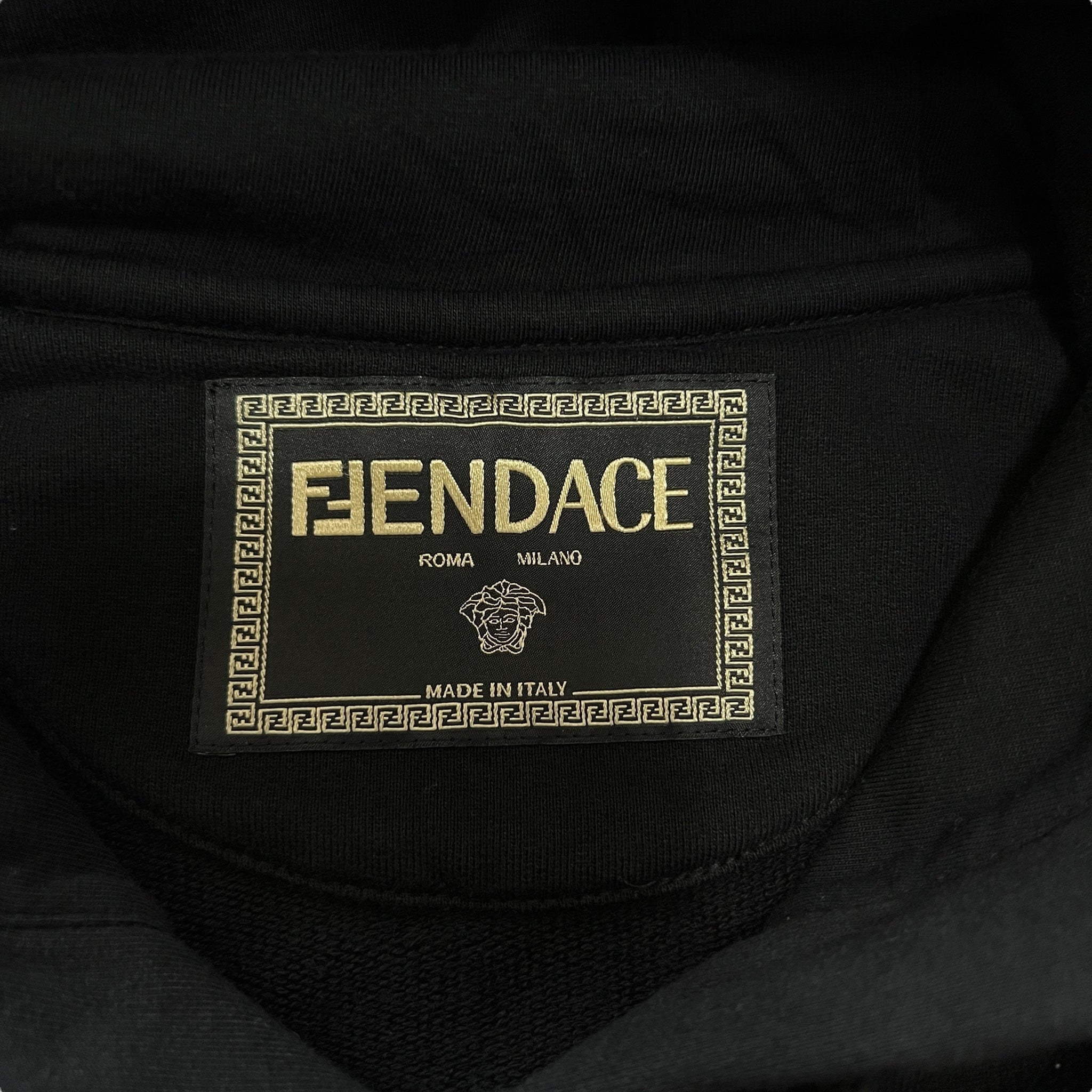 VERSACE × FENDI Logo Embroidery Hoodie